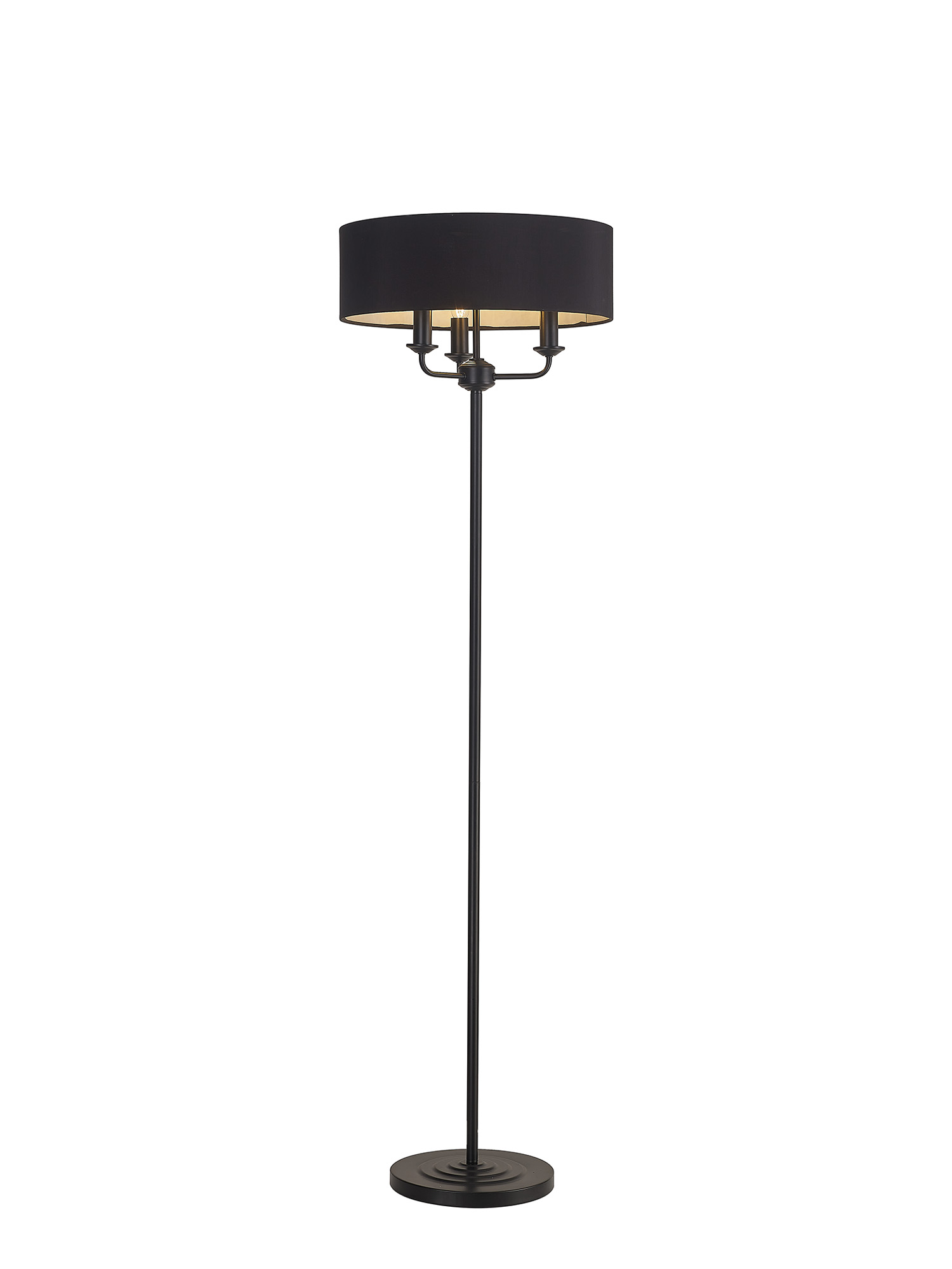 DK1055  Banyan 45cm 3 Light Floor Lamp Matt Black; Black